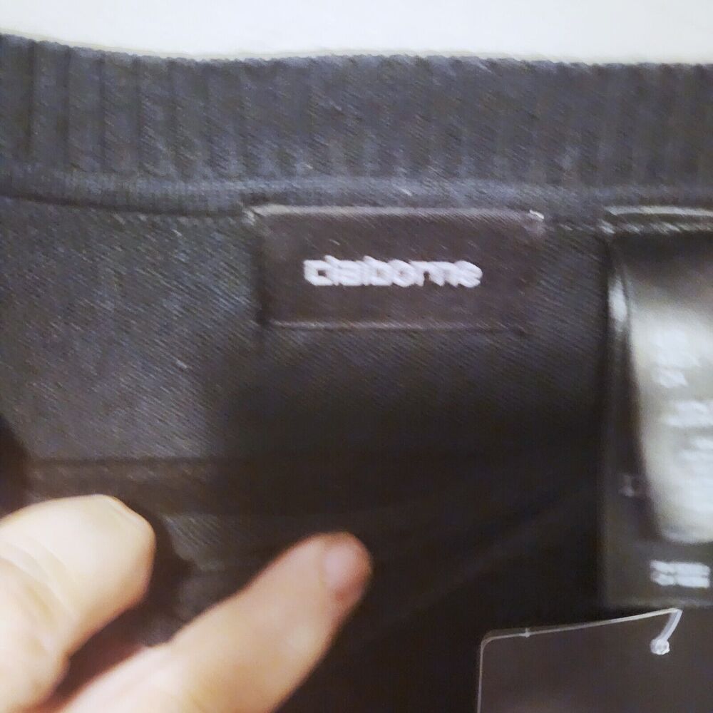 VTG Claiborne Black Red Argyle Diamond Cotton Golf Grandpa Sweater XL Long NWT - Picture 7 of 8